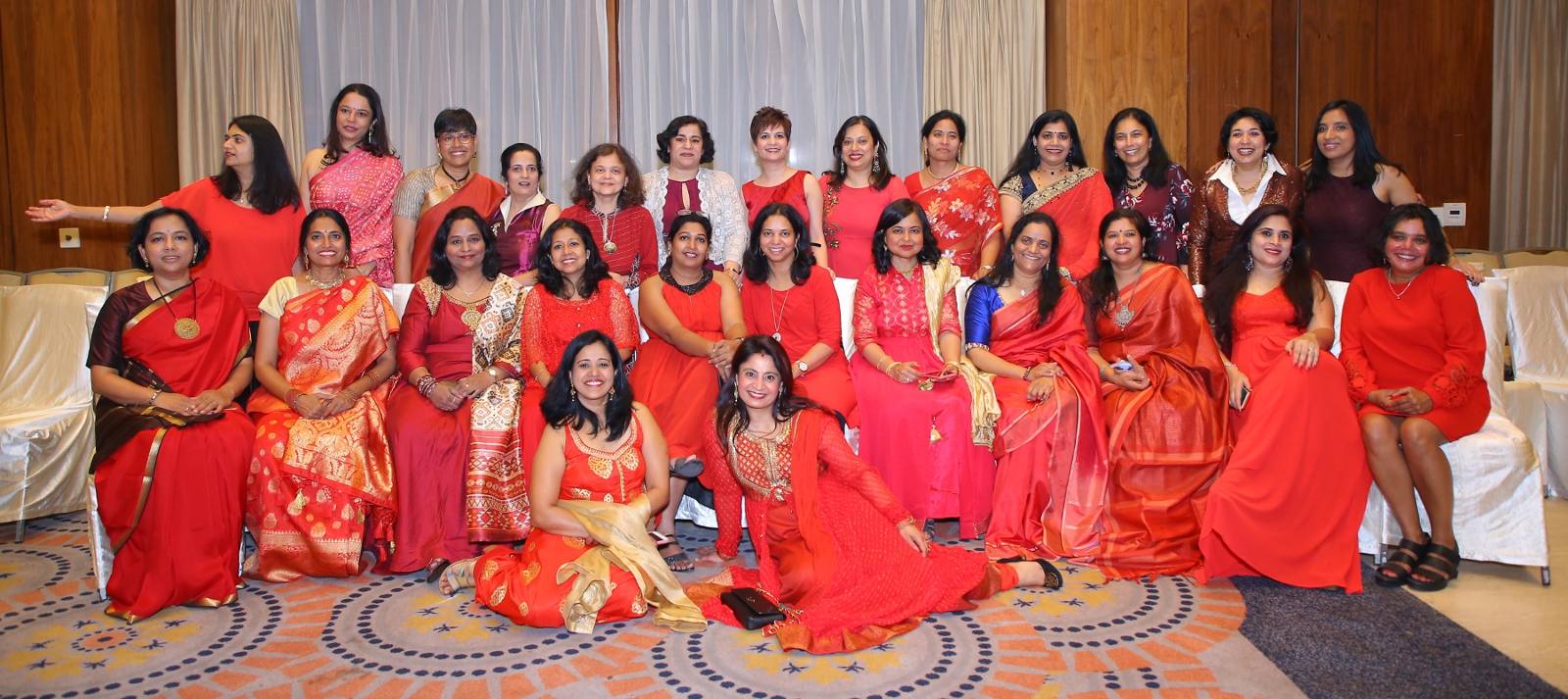 Ladies in red photo shoot